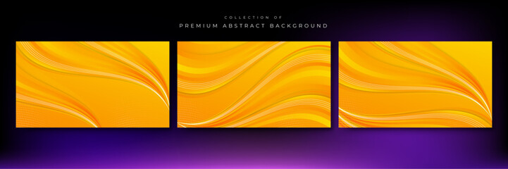 Modern orange yellow abstract presentation background with stripes lines