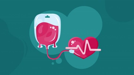 donation blood bag medical animation