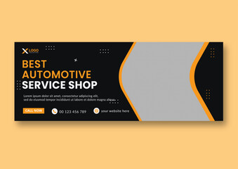 Car washing service social media cover and car washing service web banner design 