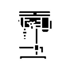 drill press tool work glyph icon vector illustration