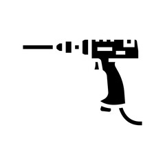 pneumatic drill tool work glyph icon vector illustration