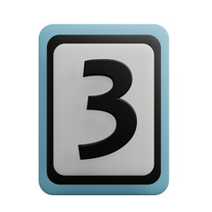 number 3 button