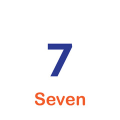 Cardinal number icon vector for children flat illustration