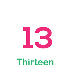 Cardinal number icon vector for children flat illustration