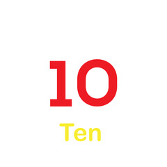 Cardinal number icon vector for children flat illustration