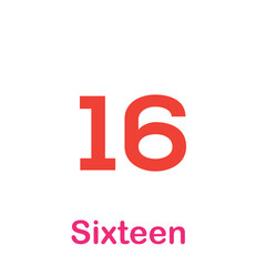 Cardinal number icon vector for children flat illustration