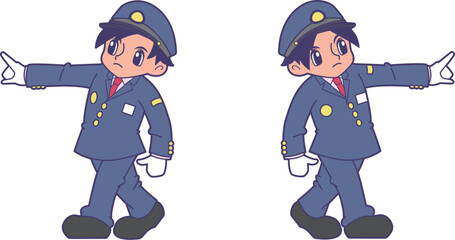 指差し確認する鉄道員