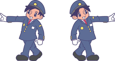 指差し確認する鉄道員