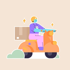 Delivery Man Riding
