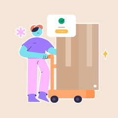 Push the package trolley 1 male