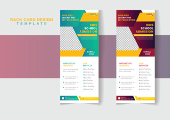 Promotion banner rack card rollup dl flyer kids Back to school admission design template