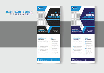 Promotion banner rack card rollup dl flyer kids Back to school admission design template