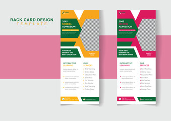 Promotion banner rack card rollup dl flyer kids Back to school admission design template