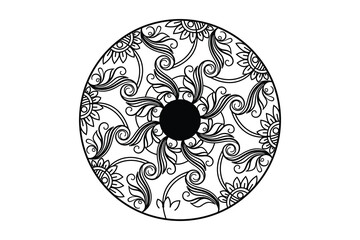 simple mandala coloring book for kids. Adults mandala coloring page. Mandala coloring page for relaxing