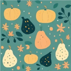 Raamstickers cute simple winter squash pattern, cartoon, minimal, decorate blankets, carpets, for kids, theme print design  © T