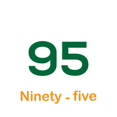 Cardinal number icon vector for children flat illustration