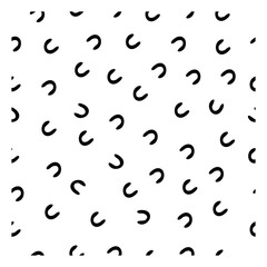 simple c shape seamless black and white background vector doodle hand draw