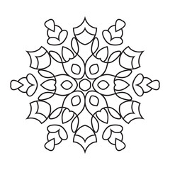 Easy mandala like flower or star, basic and simple mandalas Coloring Book for adults, seniors, and beginner. Digital drawing. Floral. Flower. Oriental. Book Page