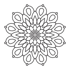 Easy mandala star, basic and simple mandalas Coloring Book for adults, seniors, and beginner. Digital drawing. Floral. Flower. Oriental. Book Page