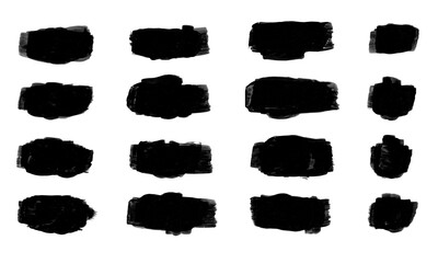 paint brush stroke collection on transparent background, isolated, extracted, png file