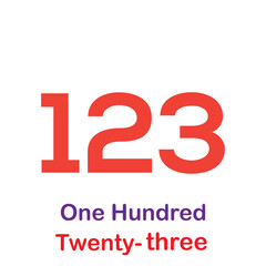 Cardinal number icon flat style illustration for children