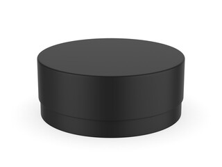 Round blank hard cardboard packaging box mock up template, 3d illustration.