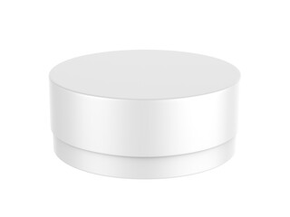 Round blank hard cardboard packaging box mock up template, 3d illustration.
