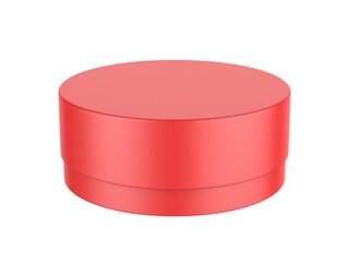 Round blank hard cardboard packaging box mock up template, 3d illustration.