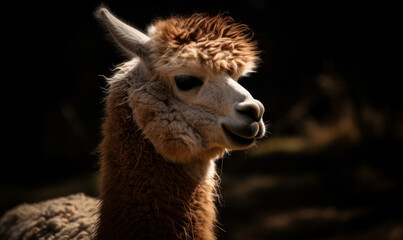 Obraz premium photo of alpaca in its natural habitat outdoors. Generative AI