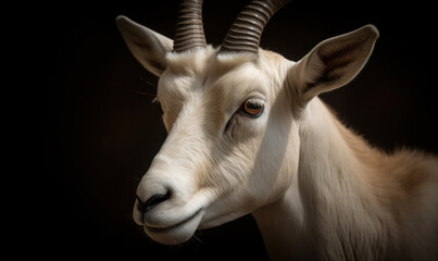photo of addax antelope in its natural habitat outdoors. Generative AI