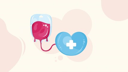 donation blood bag medical animation