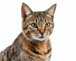 Obraz premium photo of African wildcat isolated on white background. Generative AI