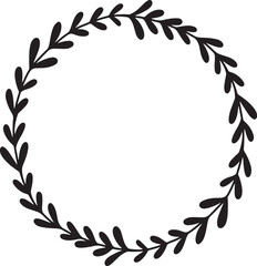 Obraz premium Laurel wreath vector, hand drawn vector frame, decorative elements for design