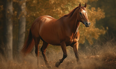 Obraz na płótnie Canvas photo of American Saddlebred horse in its natural habitat outdoors. Generative AI