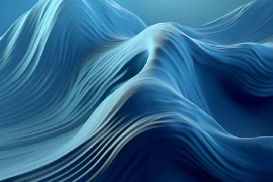 abstract background with blue gradient wave, Generative AI © HansAdam