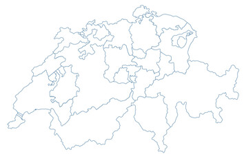 Switzerland map with white outline map