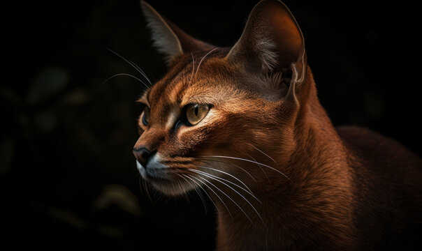 photo of Abyssinian in its natural habitat outdoors. Generative AI