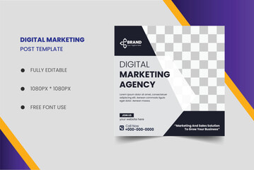 Fototapeta premium Digital marketing agency social media post template 