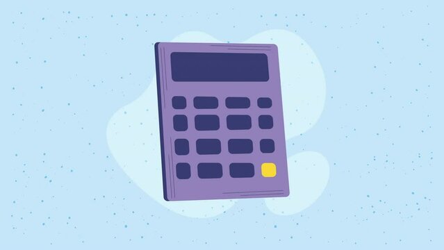 calculator math device tech animation