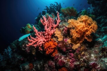 Naklejka na ściany i meble The Allure of Underwater Corals: A Photographic Journey through a Coral Reef