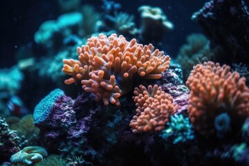 Fototapeta na wymiar Captivating Colors and Textures of Coral Reef Species in a Spectacular Aquarium Display 3