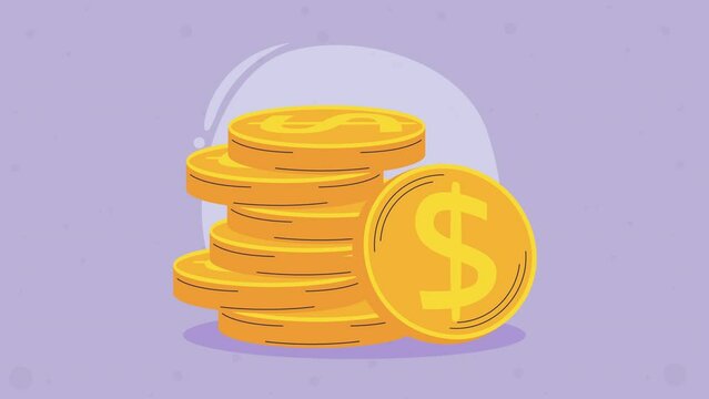 coins money dollars cash animation