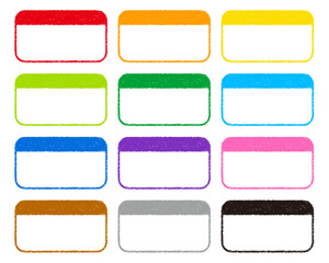 クレヨン素材　デザインフレーム12色セット