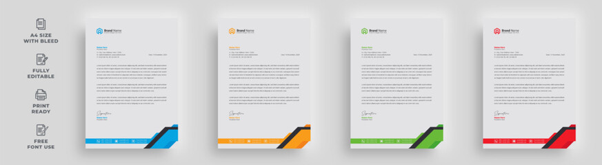 letterhead corporate flyer creative company official unique shape layout advertising promotional minimal a4 size poster magazine brochure template design with a logo