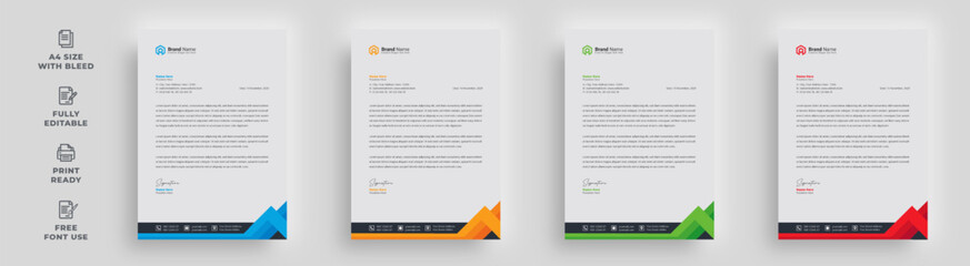 letterhead flyer business corporate newest trendy professional unique newsletter magazine single poster template design with logo