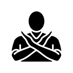 protection hand glyph icon vector illustration