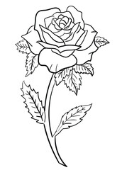 This stunning rose illustration is perfect for coloring book enthusiasts of all ages. With its intricate details and elegant design, it's sure to provide hours of creative fun and relaxation.