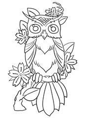 This adorable black-and-white owl silhouette is perfect for children's coloring books. Let their creativity run wild with this fun and engaging activity.