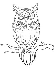 This adorable black-and-white owl silhouette is perfect for children's coloring books. Let their creativity run wild with this fun and engaging activity.