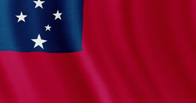Samoan flag seamless loop animation. 4k animation background with the flag of Samoa. 4k resolution animated backdrop.